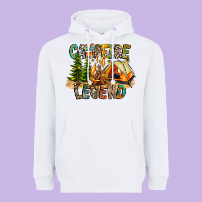 Campfire Legend Heavyweight Hoodie Designed By Cowhidedigitalart