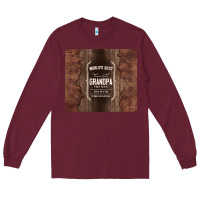 Burgundy world's best grandpa Long Sleeve Tee - TumblerDesignByShophia