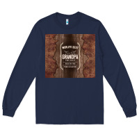 Navy world's best grandpa Long Sleeve Tee - TumblerDesignByShophia