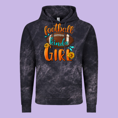 Football Kinda Girl Vintage Hoodie Designed By Nancycooperartshop