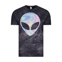 Cloud Black Alien Head Colorful Laser Ufo Sighting Believe Area 51 Vintage Tee - trangStudio