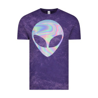 Cloud Purple Alien Head Colorful Laser Ufo Sighting Believe Area 51 Vintage Tee - trangStudio