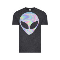 Vintage Black Alien Head Colorful Laser Ufo Sighting Believe Area 51 Vintage Tee - trangStudio