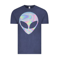 Vintage Denim Alien Head Colorful Laser Ufo Sighting Believe Area 51 Vintage Tee - trangStudio