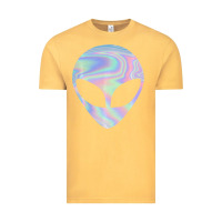 Vintage Mustard Alien Head Colorful Laser Ufo Sighting Believe Area 51 Vintage Tee - trangStudio