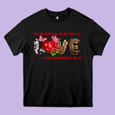 Let All That You Do Be Done In Love I Corinthians Heavy Core Tee Designed By Nancycooperartshop