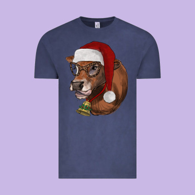 Christmas Glasses Heifer Vintage Tee Designed By Ranaportraitstore