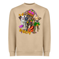 Little Cows And Mardi Gras Party Olivia Heavyweight Sweatshirt | Teevron