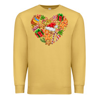 Antique Gold love Christmas  heart Premium Sweatshirt - CowhideDigitalArt