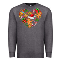 Charcoal Heather love Christmas  heart Premium Sweatshirt - CowhideDigitalArt