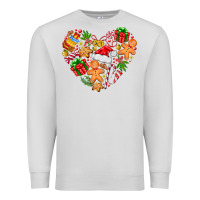 Dove Grey love Christmas  heart Premium Sweatshirt - CowhideDigitalArt