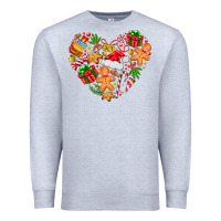 Heather Grey love Christmas  heart Premium Sweatshirt - CowhideDigitalArt