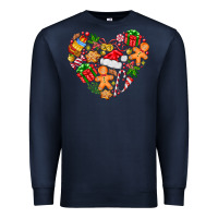 Navy love Christmas  heart Premium Sweatshirt - CowhideDigitalArt