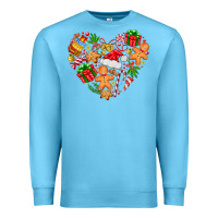 Ocean Blue love Christmas  heart Premium Sweatshirt - CowhideDigitalArt