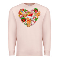 Pale Pink love Christmas  heart Premium Sweatshirt - CowhideDigitalArt