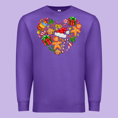 Love Christmas  Heart Premium Sweatshirt Designed By Cowhidedigitalart