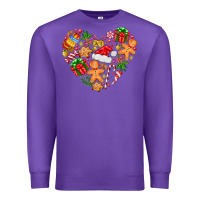 Purple love Christmas  heart Premium Sweatshirt - CowhideDigitalArt