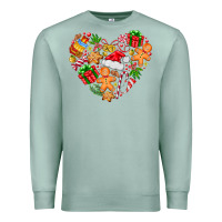 Seafoam love Christmas  heart Premium Sweatshirt - CowhideDigitalArt