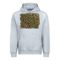 Heather Grey leopard with green glitter Urban Hoodie - Artiststas