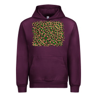 Mauve Wine leopard with green glitter Urban Hoodie - Artiststas