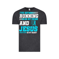 Vintage Black Christian Runner Half Marathon Running Race Jesus Gift Vintage Tee - trangStudio