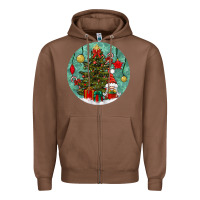 Chestnut christmas tree and gnome Zipper Hoodie - BundleAndBundleShop