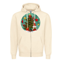Sandshell christmas tree and gnome Zipper Hoodie - BundleAndBundleShop