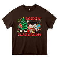 Chocolate Brown rockin around the classroom Heavy Core Tee - MaliasSmallBusiness