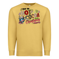 Antique Gold I Run Hot Cocoa And Christmas Cheer Premium Sweatshirt - CowhideDigitalArt