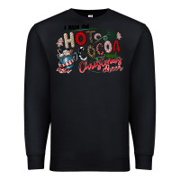 Black I Run Hot Cocoa And Christmas Cheer Premium Sweatshirt - CowhideDigitalArt