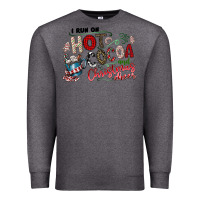Charcoal Heather I Run Hot Cocoa And Christmas Cheer Premium Sweatshirt - CowhideDigitalArt