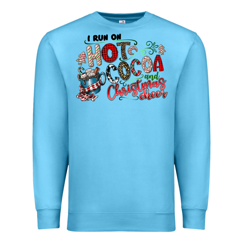 I Run Hot Cocoa And Christmas Cheer Premium Sweatshirt by CowhideDigitalArt | Teevron