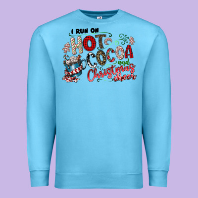 I Run Hot Cocoa And Christmas Cheer Premium Sweatshirt Designed By Cowhidedigitalart