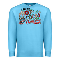 Ocean Blue I Run Hot Cocoa And Christmas Cheer Premium Sweatshirt - CowhideDigitalArt