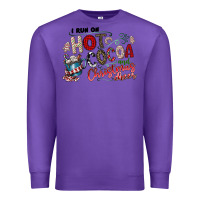 Purple I Run Hot Cocoa And Christmas Cheer Premium Sweatshirt - CowhideDigitalArt