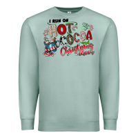 Seafoam I Run Hot Cocoa And Christmas Cheer Premium Sweatshirt - CowhideDigitalArt