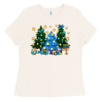 Bone Hannukah Christmas trees Ladies Tee - NancyCooperArtShop