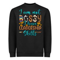 Black i am not bossy i have leadership skills Heavyweight Sweatshirt - OliviaCreatesArt