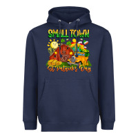 Navy Small Town St Patrick's Day Heavyweight Hoodie - CowhideDigitalArt