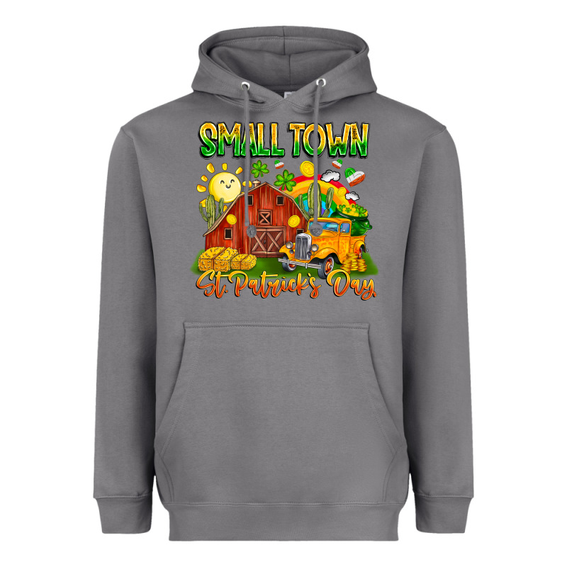 Small Town St Patrick's Day Heavyweight Hoodie by CowhideDigitalArt | Teevron