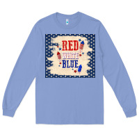 Colony Blue red white blue Long Sleeve Tee - TumblerDesignByShophia