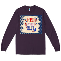 Plum red white blue Long Sleeve Tee - TumblerDesignByShophia