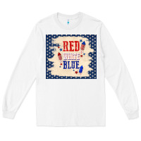 White red white blue Long Sleeve Tee - TumblerDesignByShophia