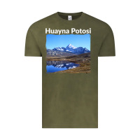 Vintage Olive Bolivia Huayna Potosi Mountain Andes Art Vintage Tee - trangStudio