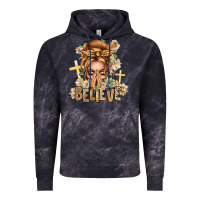 Cloud Black Blonde Hair Believe Praying Caucasian Messy Bun Vintage Hoodie - texasbilliewilder