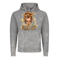 Cloud Rock Blonde Hair Believe Praying Caucasian Messy Bun Vintage Hoodie - texasbilliewilder