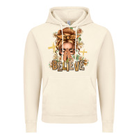 Vintage Artic Blonde Hair Believe Praying Caucasian Messy Bun Vintage Hoodie - texasbilliewilder