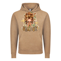 Vintage Coffee Blonde Hair Believe Praying Caucasian Messy Bun Vintage Hoodie - texasbilliewilder