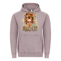 Vintage Zinc Blonde Hair Believe Praying Caucasian Messy Bun Vintage Hoodie - texasbilliewilder