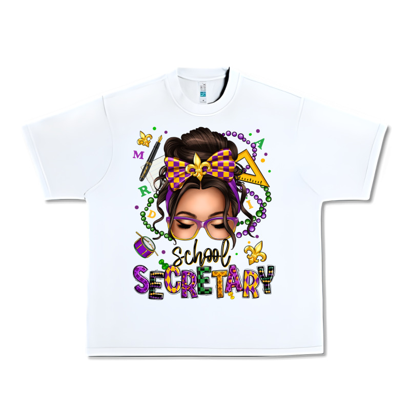 Mardi Gras School Secretary Caucasian Messy Bun Urban Heavy Tee by texasbilliewilder | Teevron